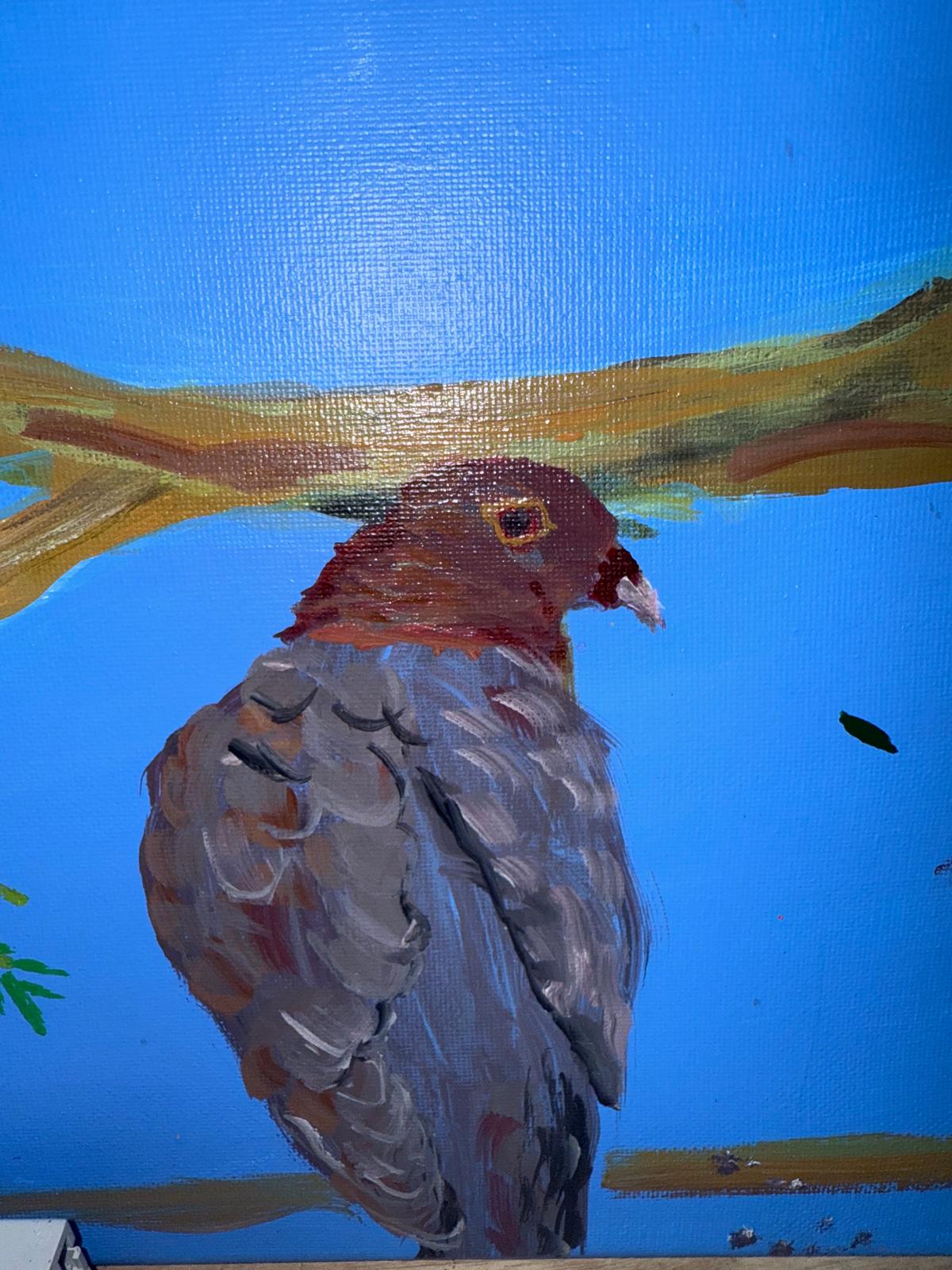 Schilderij van duif